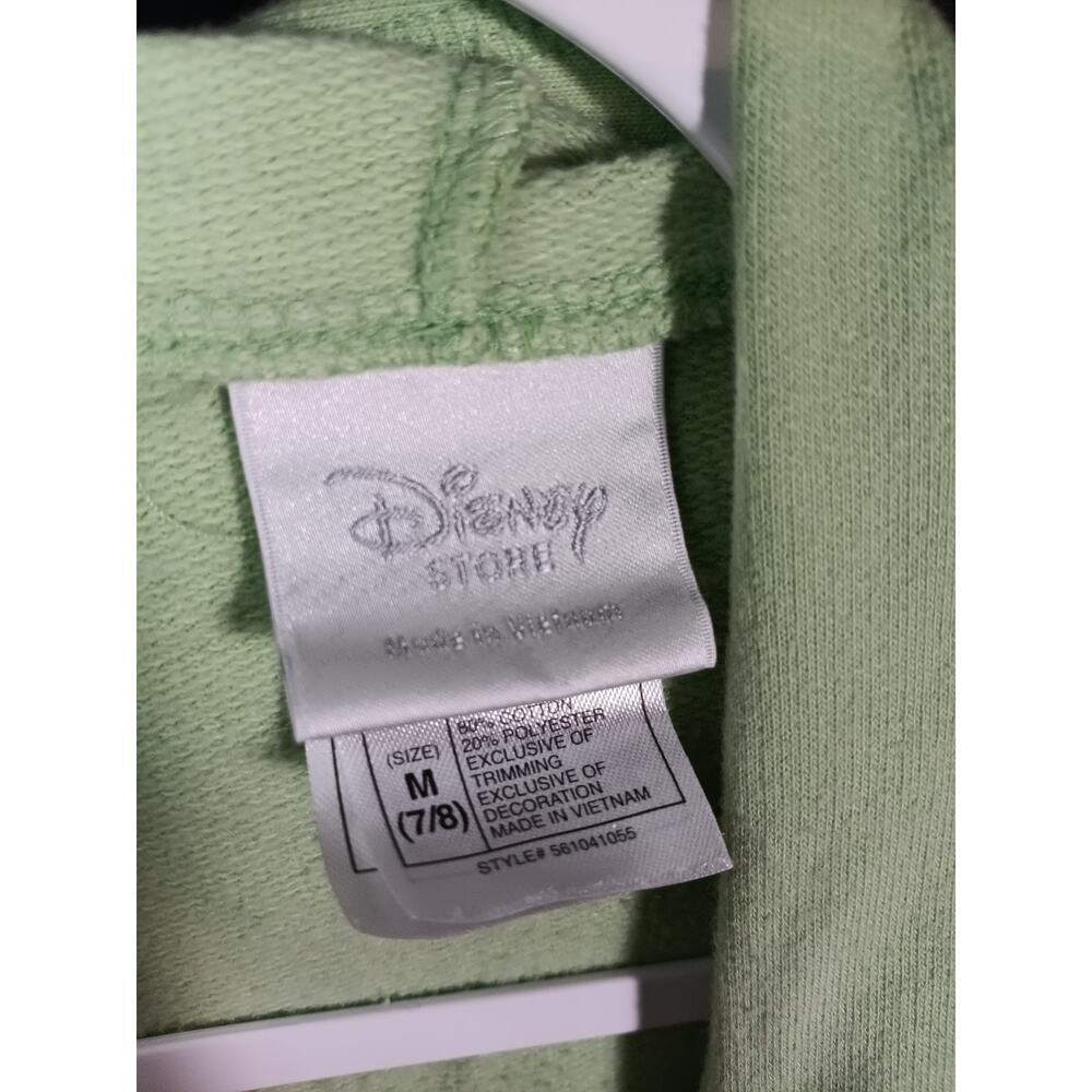 Disney Store Girls M 7-8 Green Tinkerbell Graphic Hoodie Sweatshirt Fairy VTG - Picture 5 of 5